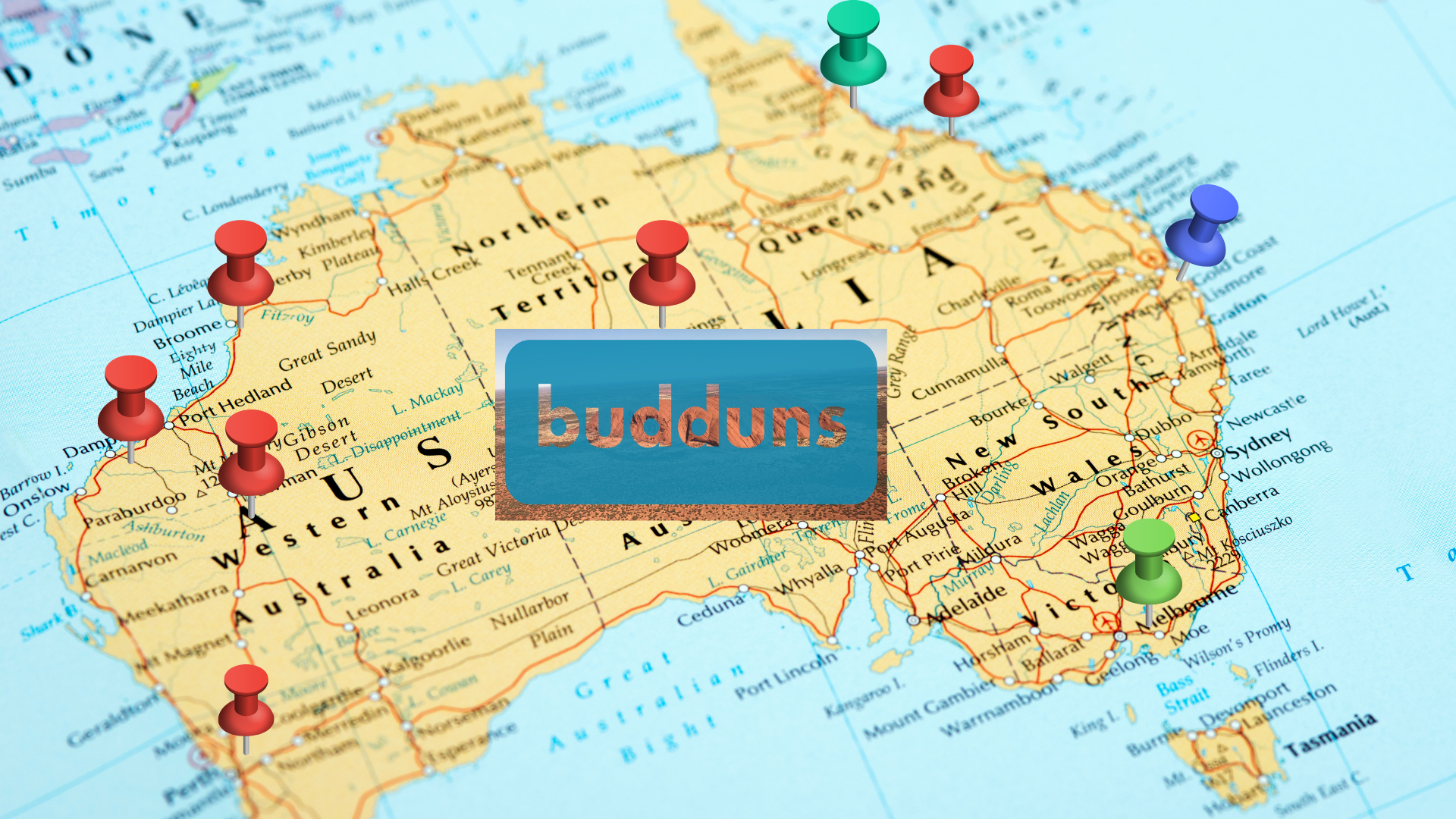 Australia budduns remote map